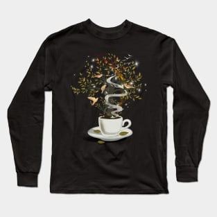 Coffee Tree Birds Costume Gift Long Sleeve T-Shirt